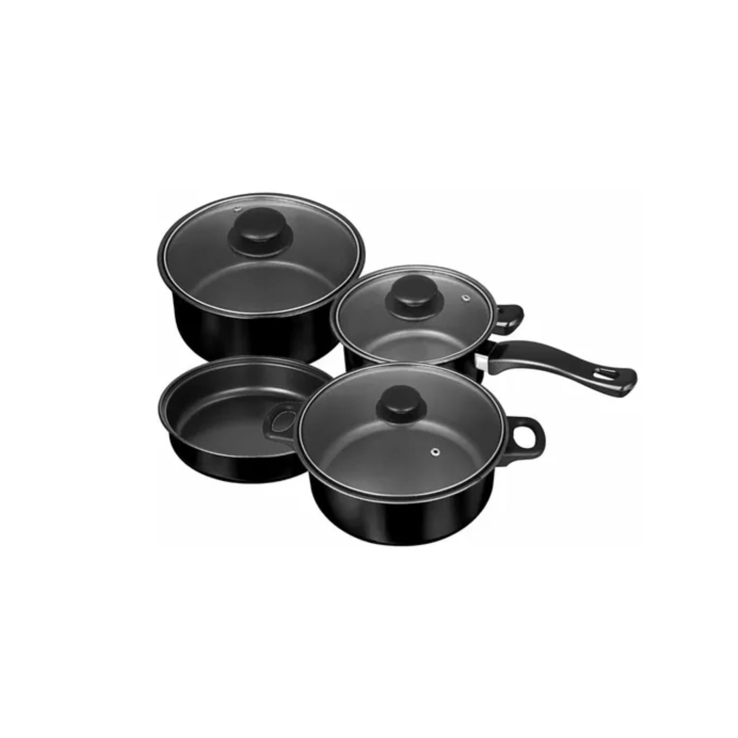 Set de Ollas Mainstays De Cocina Color Negra - 7Piezas