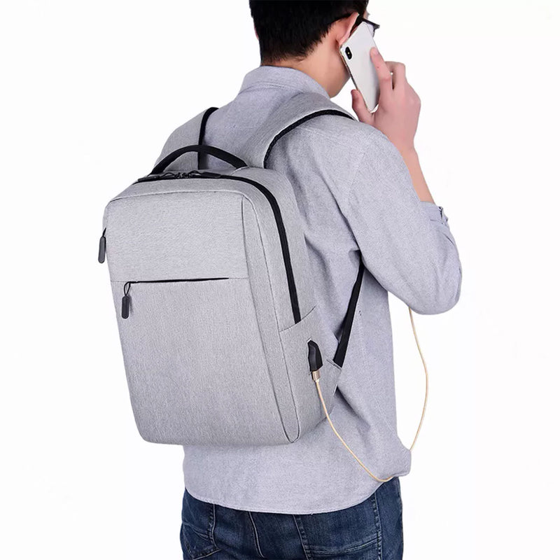 Mochila Notebook Impermeable Puerto USB 20-35 LT Gris