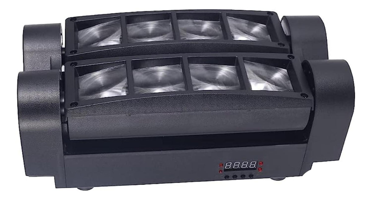 Maquina 8 Luces LED RGBW DJ Cabeza Móvil Activas Por Sonido