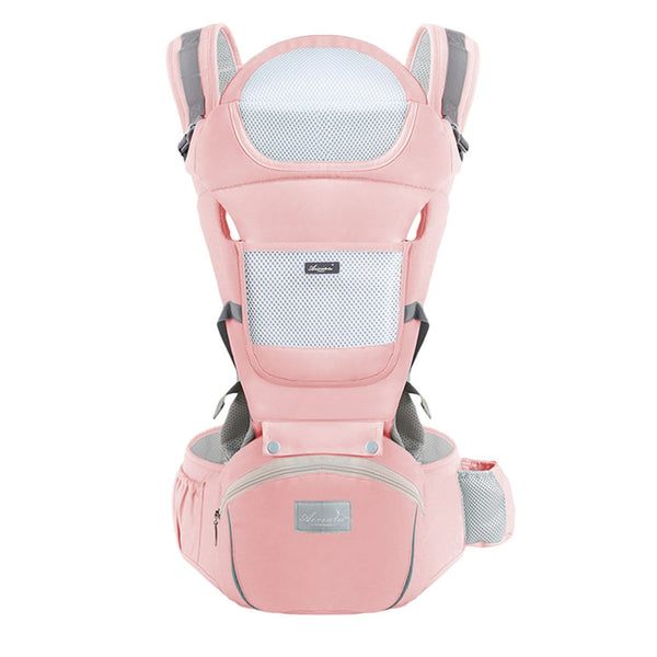 Mochila Porta Bebes Ergonómica Asiento Multifuncional 6 En 1 Rosado