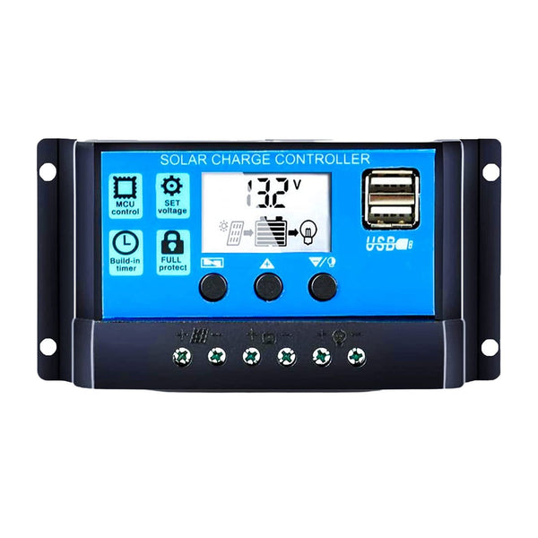 Controlador Regulador Carga Solar Digital 12 V 24 V 30a 2 USB