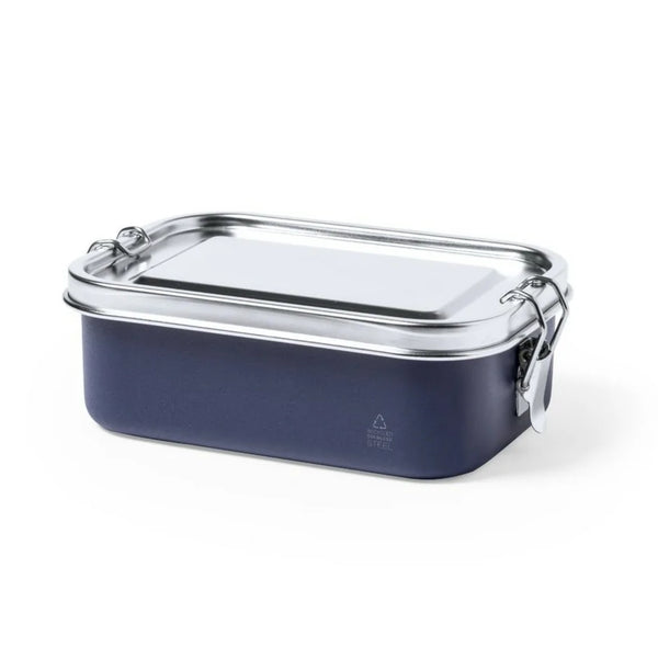 Contenedor Tupper Hermético Acero Inox. Azul Shonka 750 ML