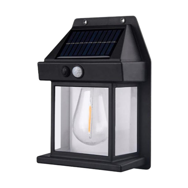 Farol Foco Solar Pared Sensor Movimiento 3.2 V Luz Cálida Negro