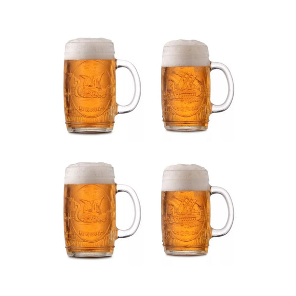 Set 4 Vasos Choperos Cervecero Bonn Vidrio 400 ML