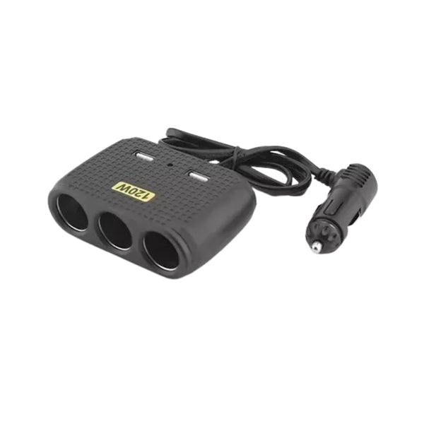 Adaptador Cargador Enchufe Encendedor Auto 1 A 3 +2 USB