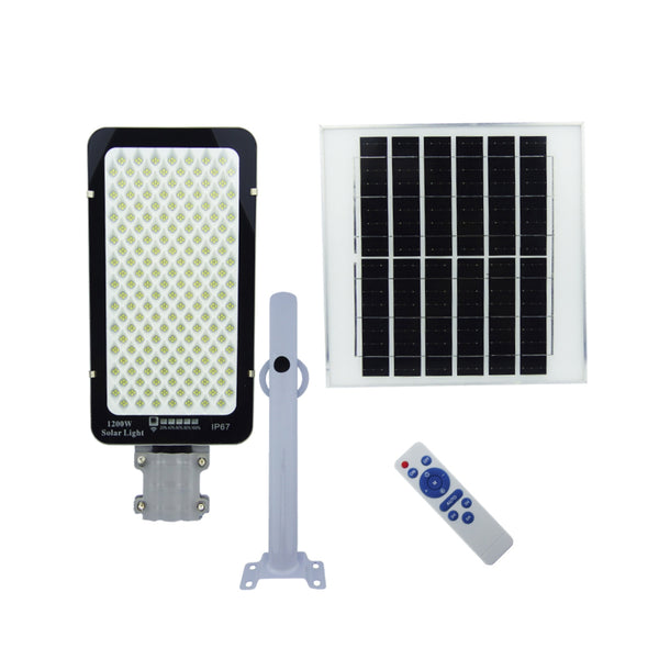 Foco Brazo Solar 1200 Watt 688 LED Placa Metalindicador Carga Control Remoto