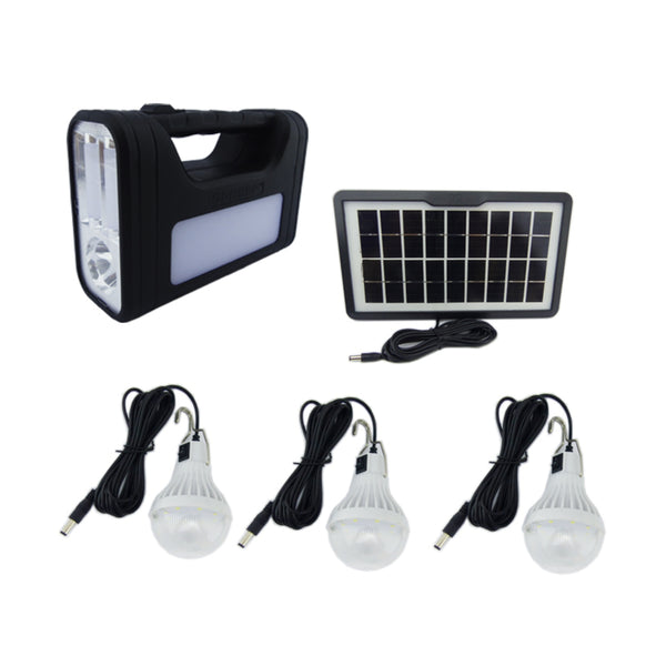 Kit Solar Portátil Recargable Incluye 3 Ampolletas + Cable 4 En 1