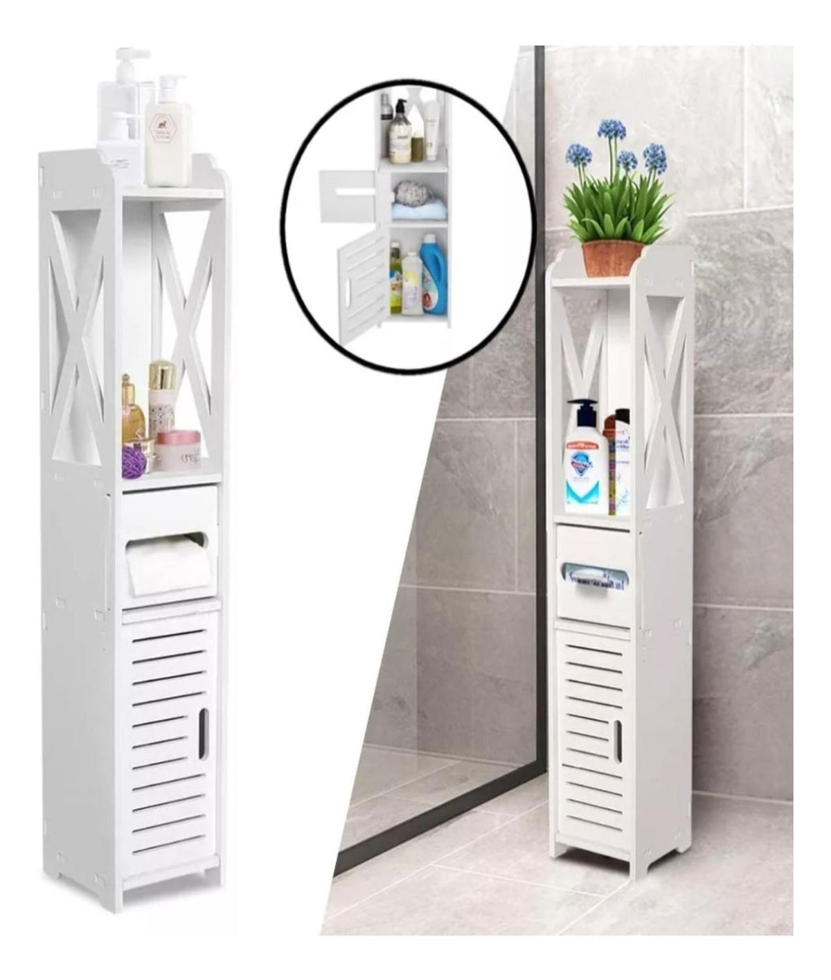 Estante Baño Organizador Multiuso 80x20x18 CM Blanco