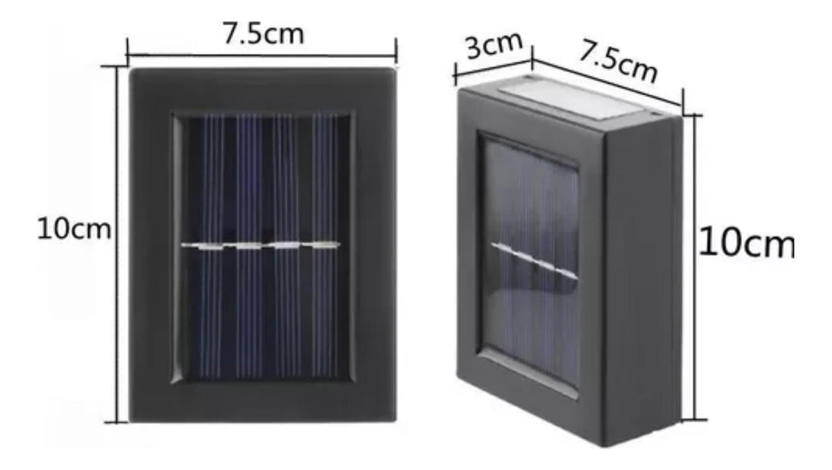 Pack 4 Focos Muro Aplique LED Solar Jardín 10x3x7 CM