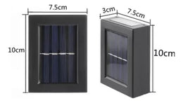 Pack 4 Focos Muro Aplique LED Solar Jardín 10x3x7 CM