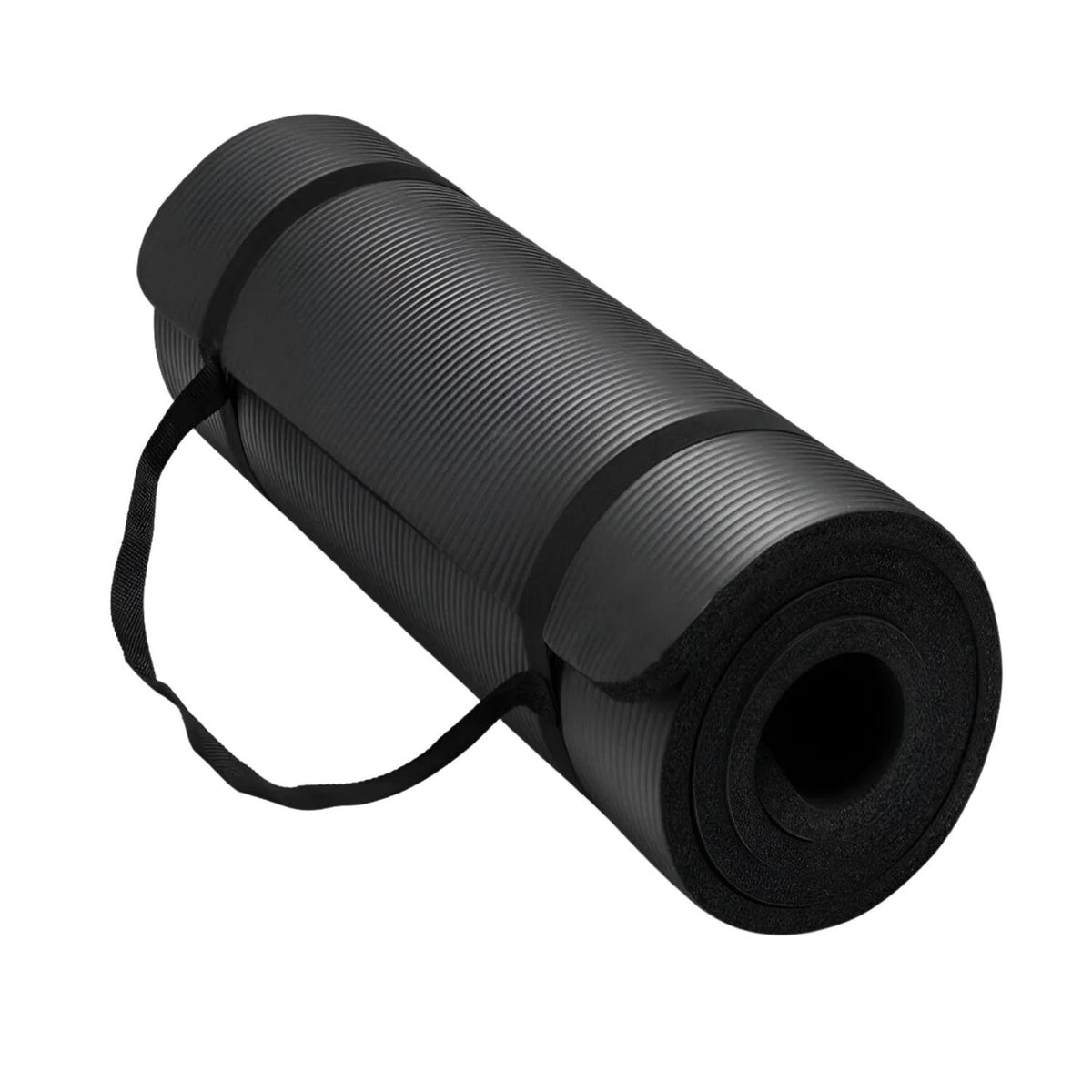Mat Alfombrilla Yoga Pilates Ejercicio Correa Bolso 15 MM Negro