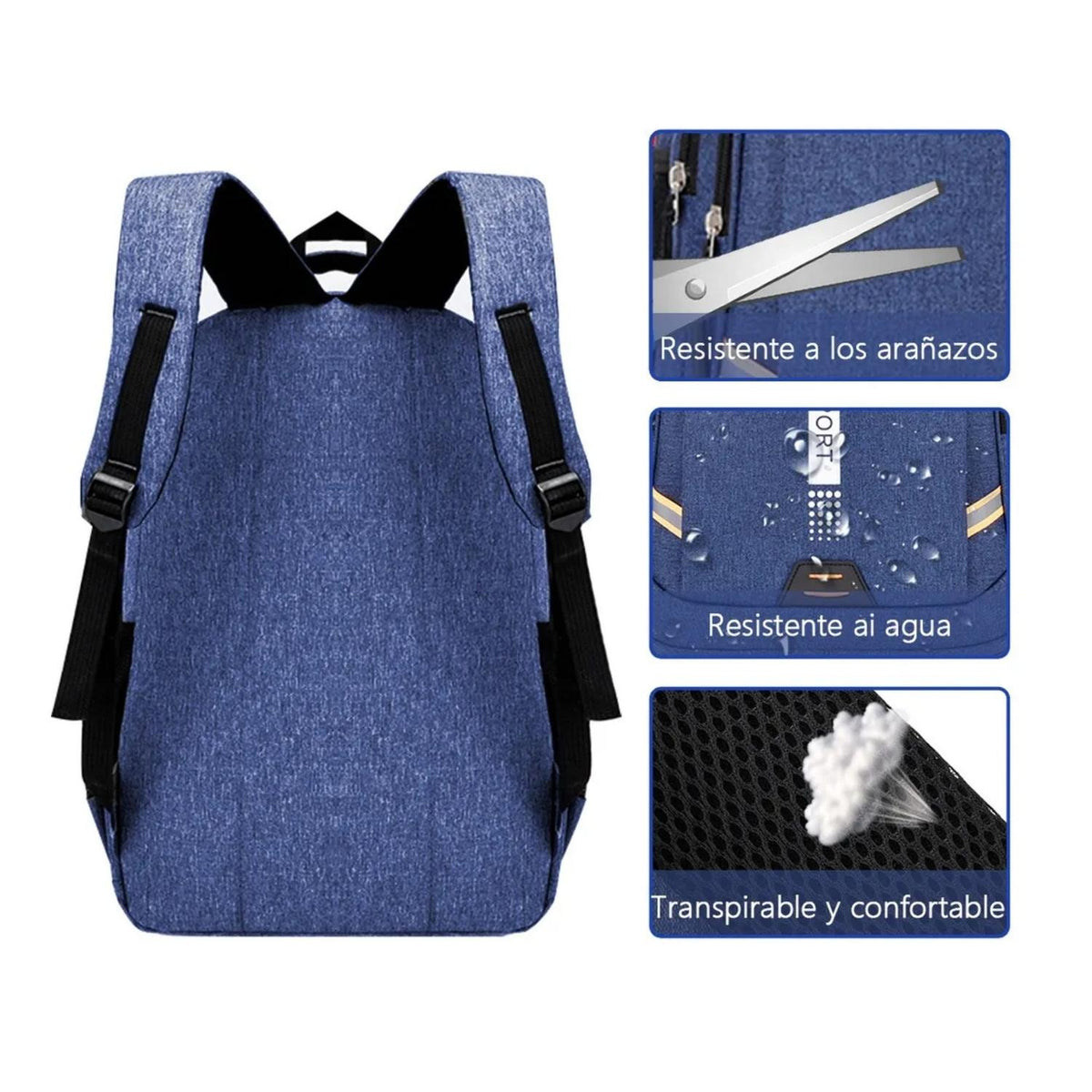 Mochila Bolso Computadora Viaje Impermeable 20 LT Azul