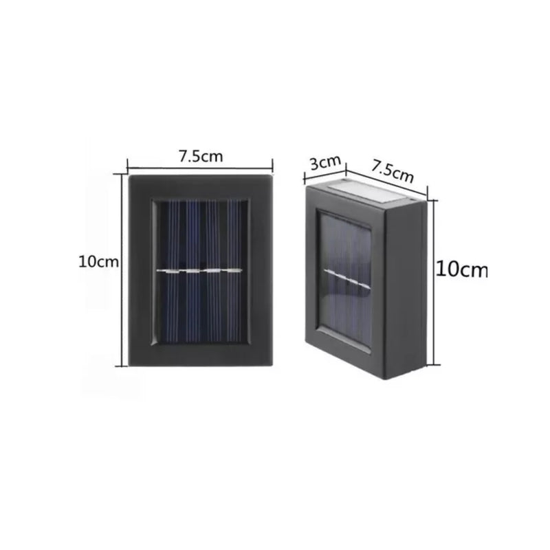 Pack 4 Focos Muro Aplique LED Solar Jardín 10x3x7 CM