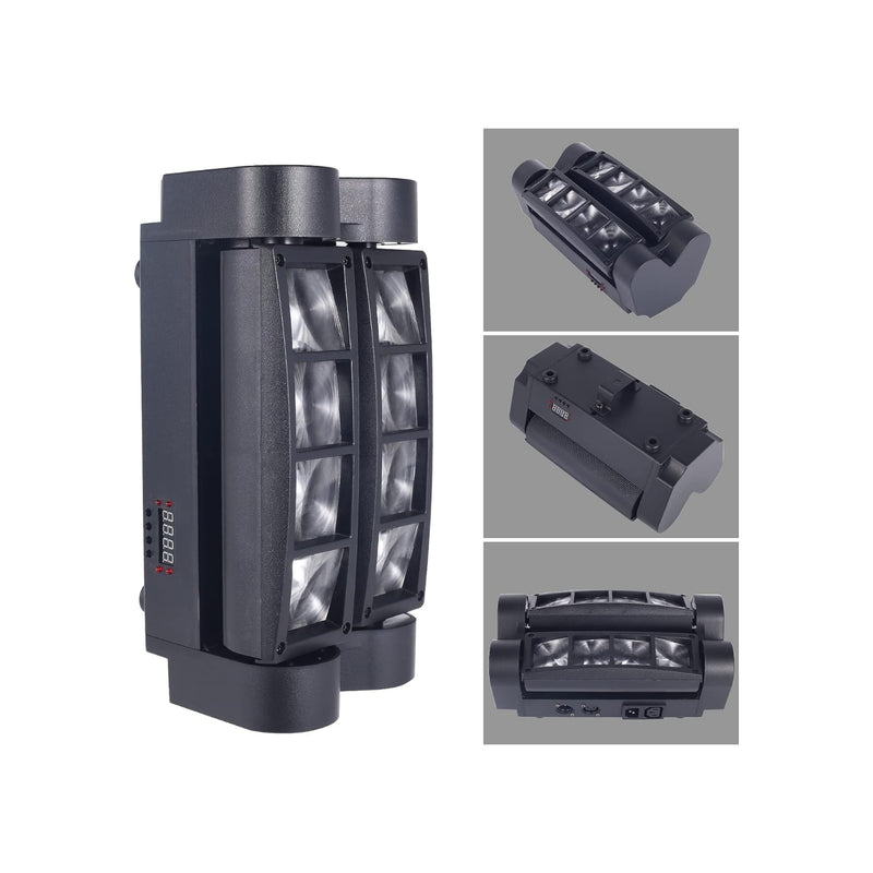 Maquina 8 Luces LED RGBW DJ Cabeza Móvil Activas Por Sonido