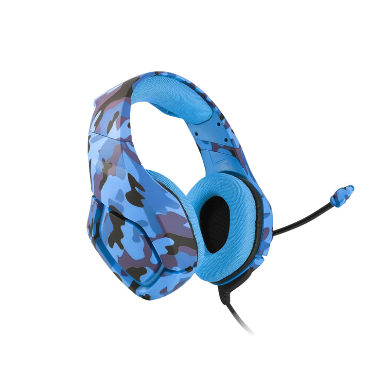 Audífonos Gamer Alámbrico Camuflaje Azul