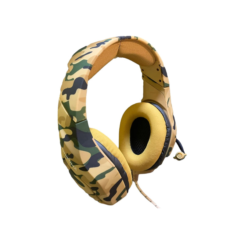 Audífonos Gamer Alámbrico Camuflaje Amarillo