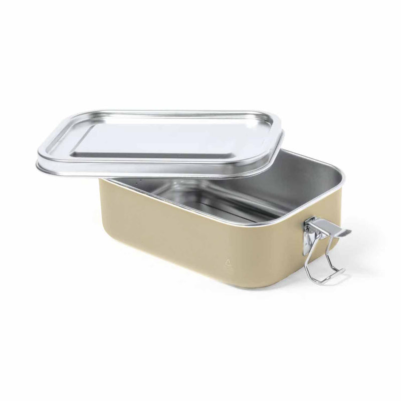 Contenedor Tupper Hermético Acero Inox. Beige Shonka 750 ML