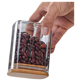 Frasco Hermetico Contenedor Especias Tapa Bambú 700 ML