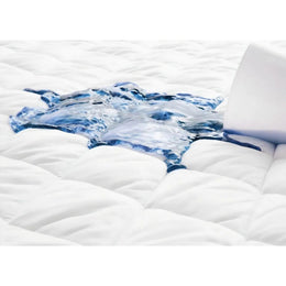 Cubre colchón Acolchado Impermeable 2 Fundas Almohadas 2 Plazas Blanco