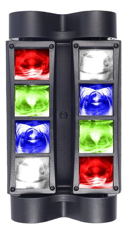 Maquina 8 Luces LED RGBW DJ Cabeza Móvil Activas Por Sonido