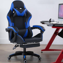 Silla Gamer Oficina Ajustable Reclinable Azul