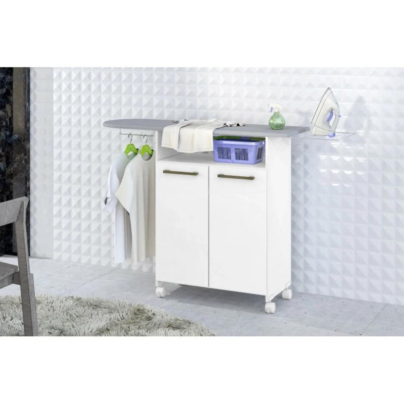 Mueble Tabla Planchar Ruedas Blanco