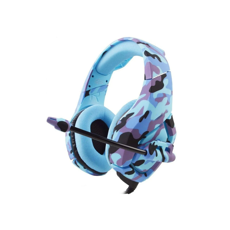 Audífonos Gamer Alámbrico Camuflaje Azul