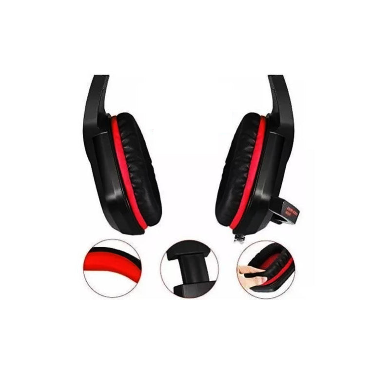 Audífonos Gamer 3.5 MM Conector Estéreo Rojo