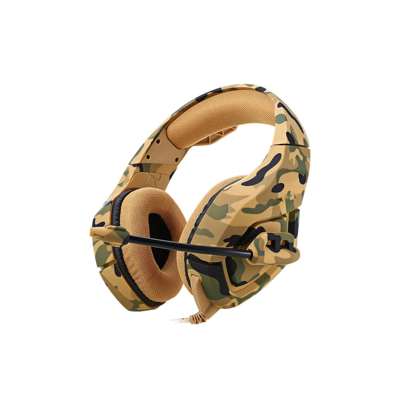 Audífonos Gamer Alámbrico Camuflaje Amarillo