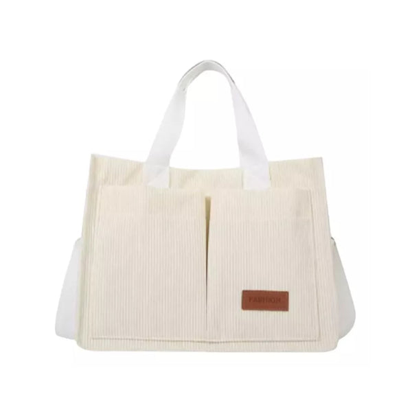 Bolso Cartera Cruzada Cotelé Blanco 34x35 CM