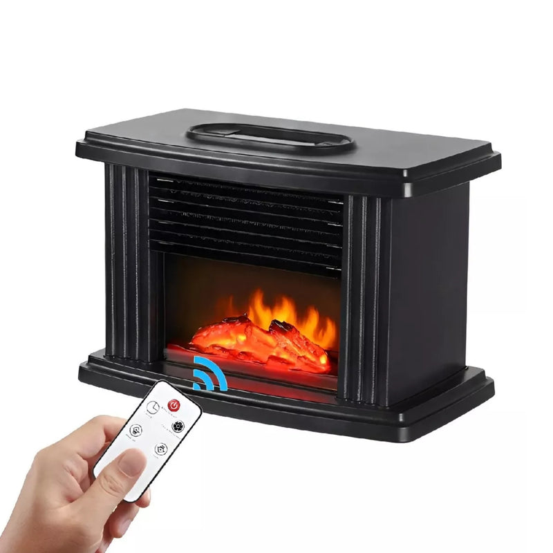 Calefactor Estufa Eléctrica Termoventilador Diseño Chimenea Negro