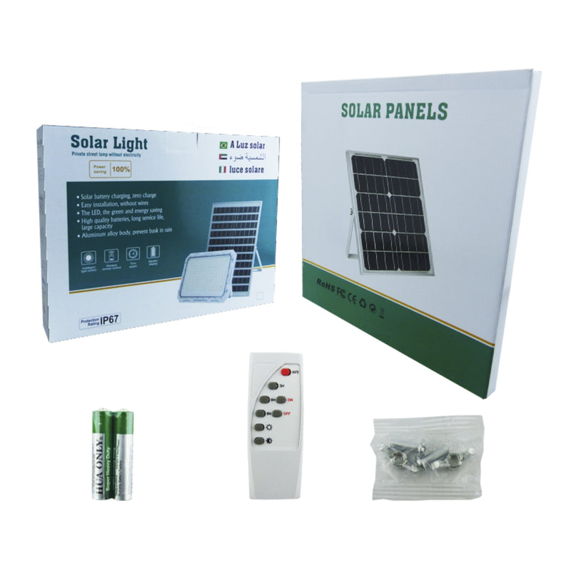 Proyector Solar LED 600 Watt 825 LED Panel Solar Control Remoto