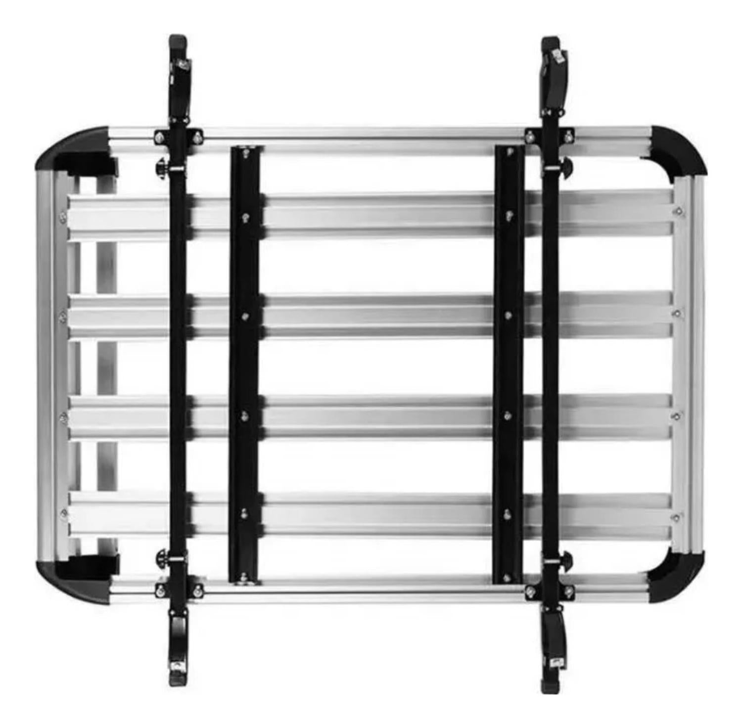 Parrilla Techo Automóvil Aluminio 15x90x130 CM Barras Porta Equipaje G
