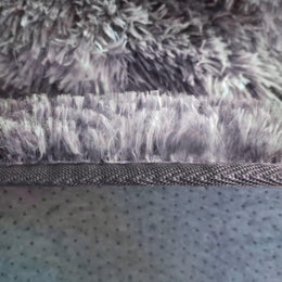 Alfombra Bajada Cama Peluda Super Suave Plomo Oscuro
