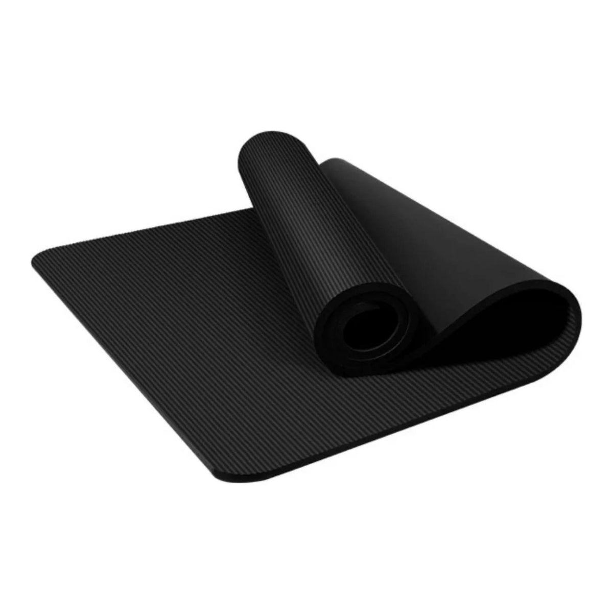 Mat Alfombrilla Yoga Pilates Ejercicio Correa Bolso 15 MM Negro