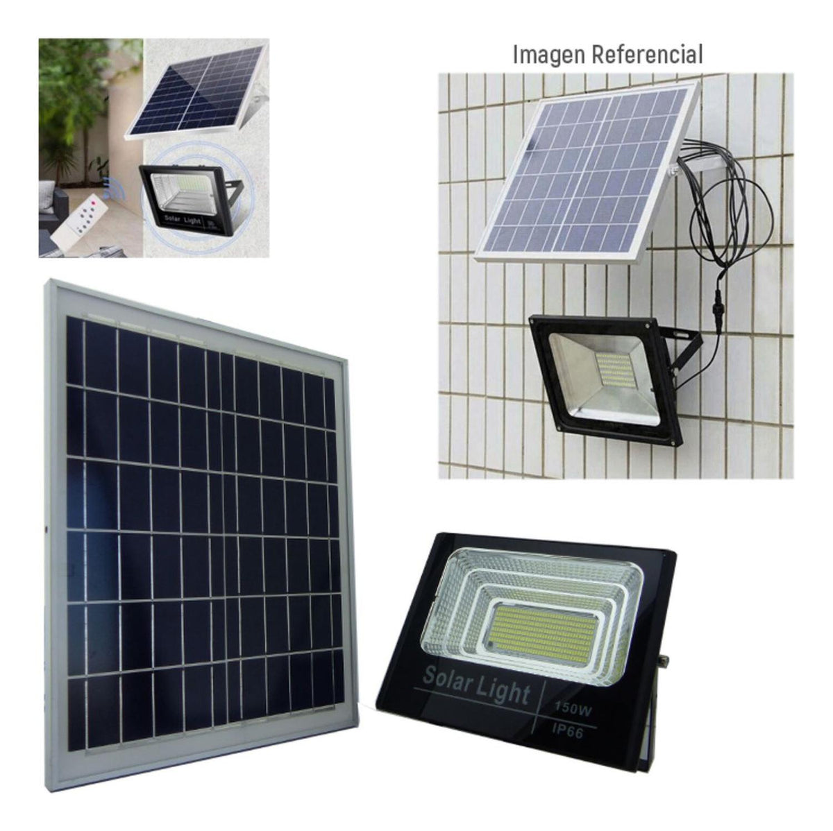 Foco Solar 300 LED 150 Watt Panel Solar Control Remoto