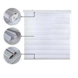 Cortina Roller Dúo Zebra Día Noche Blanco 80x200 CM