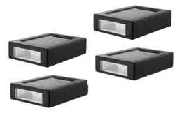 Pack 4 Focos Muro Aplique LED Solar Jardín 10x3x7 CM