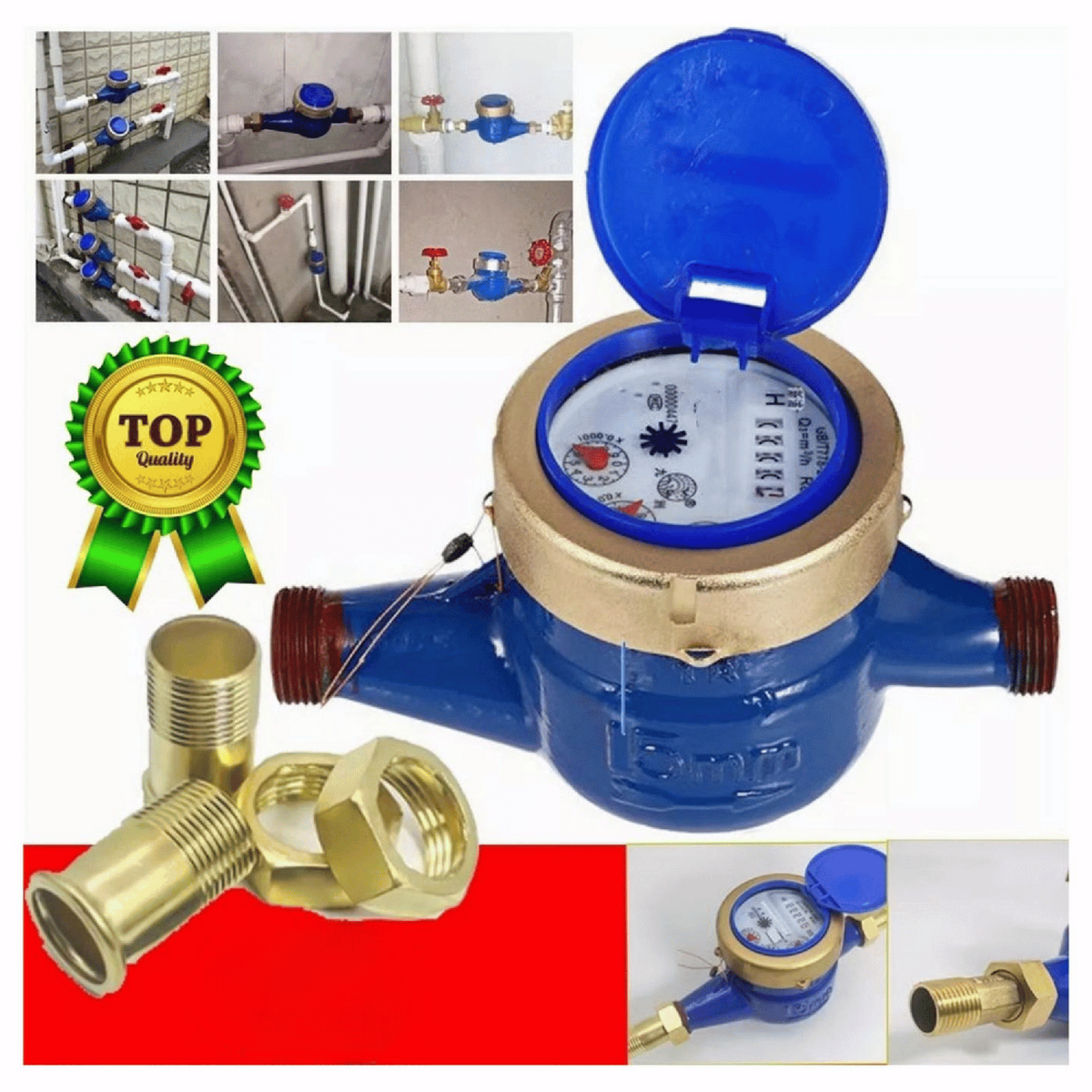 Medidor Agua Remarcador Uso Interno Doméstico Conexión 15 MM