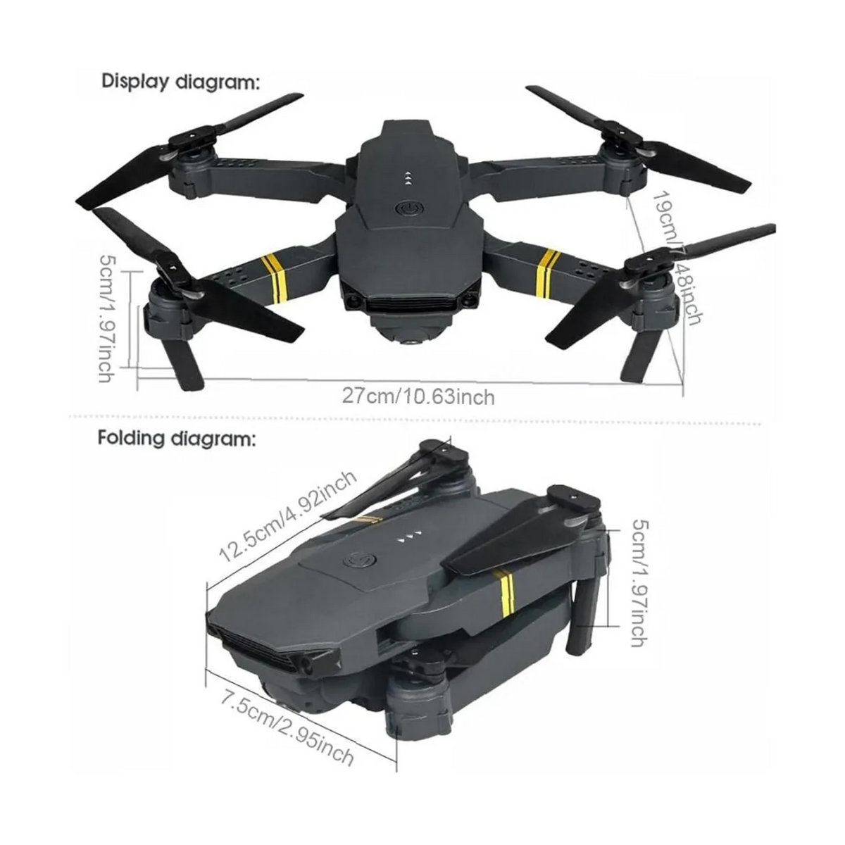 Drone Profesional Camara 4K WIFI HD 20 MTS Negro