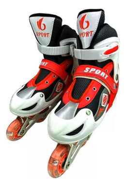 Patines Roller Línea Juveniles Ajustable Rojo L