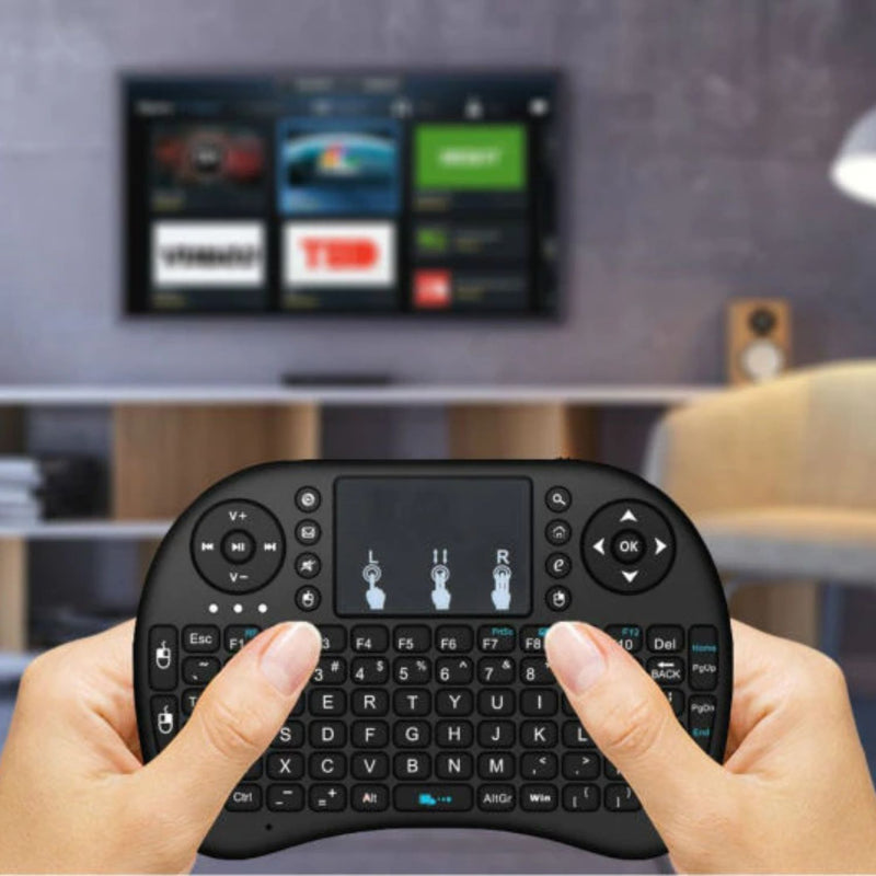 Mini Teclado Inalámbrico Touchpad Smart TV Retroiluminado