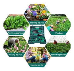 Kit Herramientas Jardinería Acero Rastrillo Tijera Podar