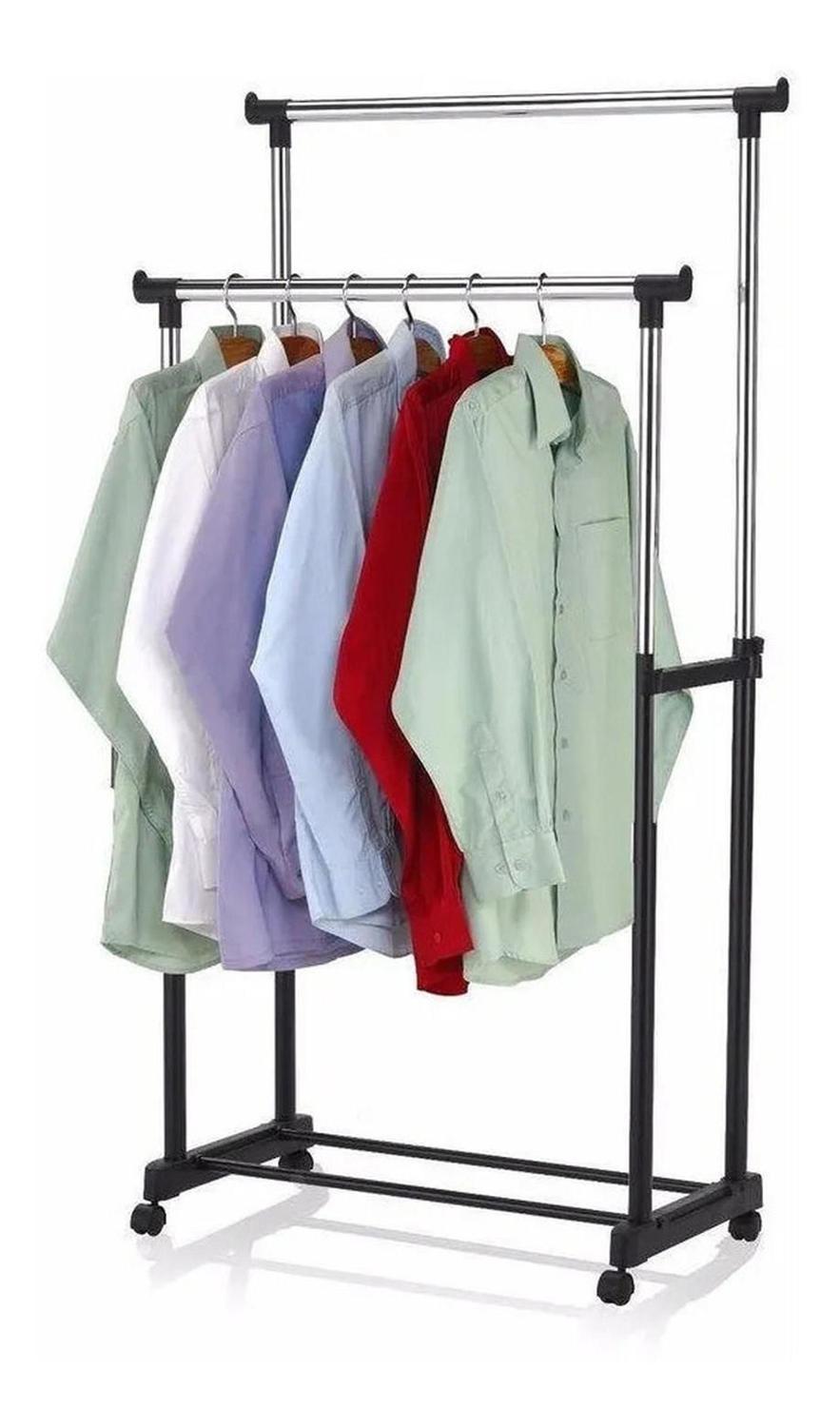Perchero Doble Organizador Colgador Ruedas
