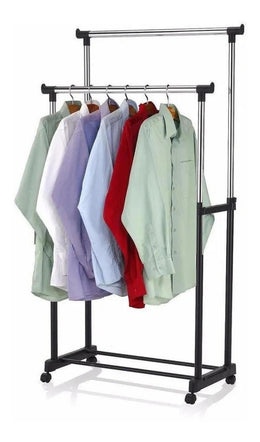 Perchero Doble Organizador Colgador Ruedas