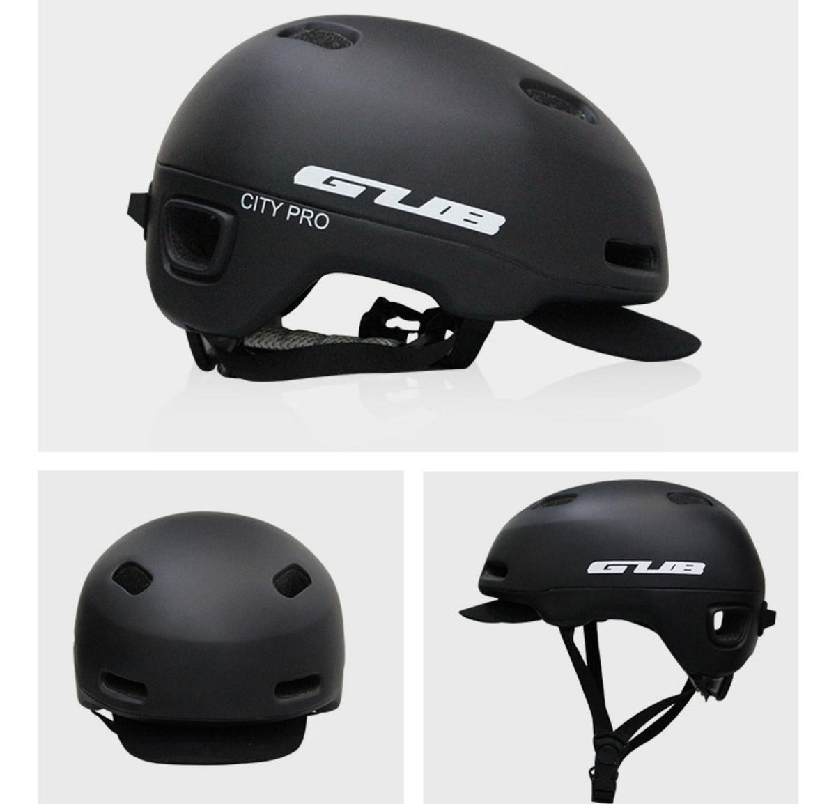 Casco Bicicleta City Visera Profesional M Negro