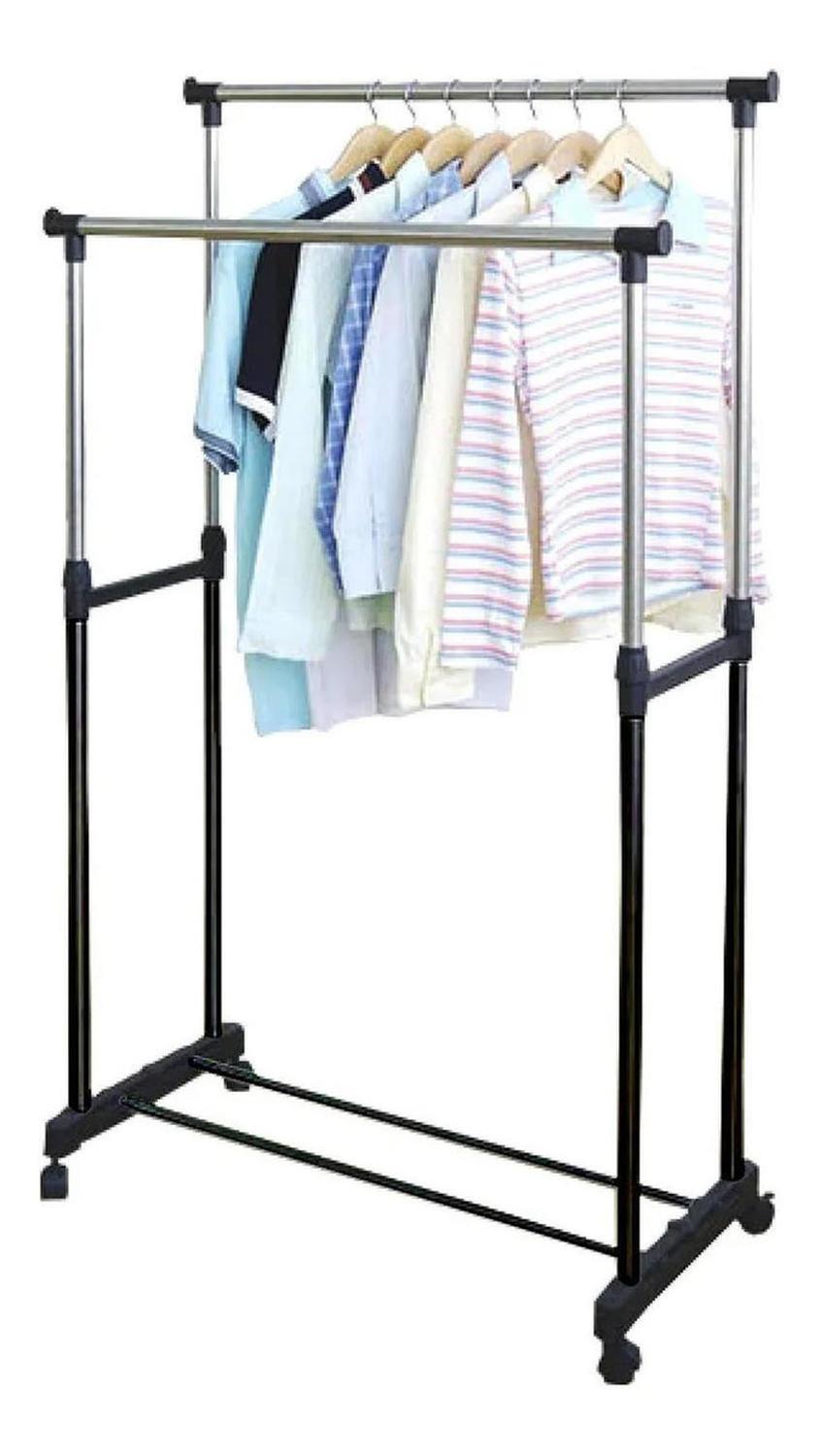 Perchero Doble Organizador Colgador Ruedas