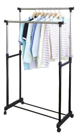 Perchero Doble Organizador Colgador Ruedas