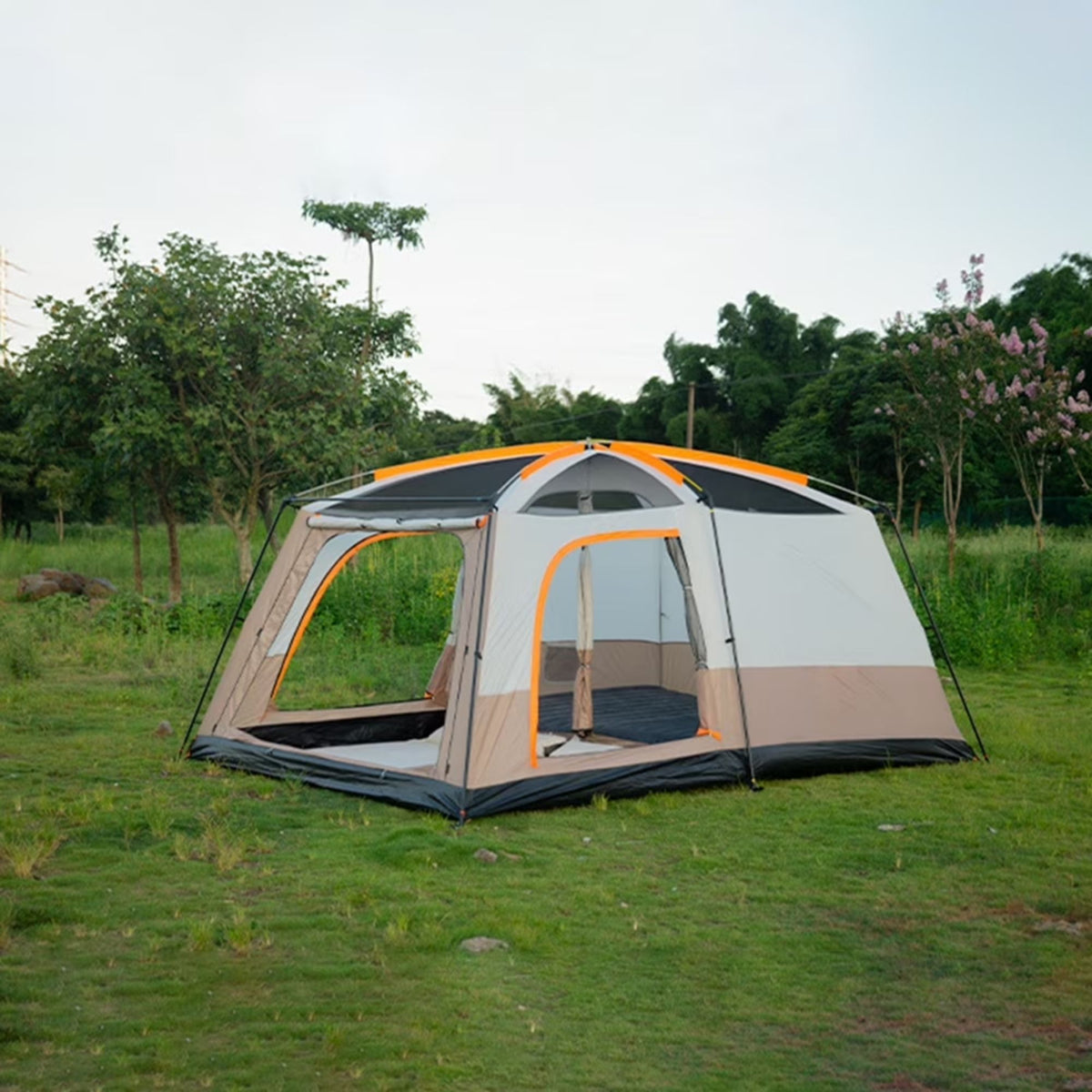 Carpa 10 Personas Familiar Canadiense Toldo Ventana 200x3,05x4,2 MTS Beige