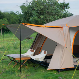 Carpa 10 Personas Familiar Canadiense Toldo Ventana 200x3,05x4,2 MTS Beige